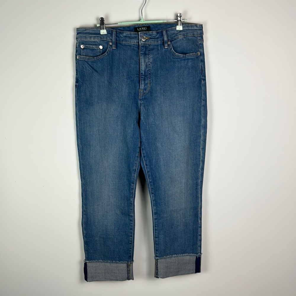 Lauren Ralph Lauren Mid-rise Straight Cuff Jeans Size 14